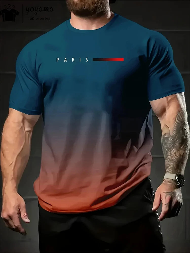 Camisa verão masculina modo gráfico Impressao 3D